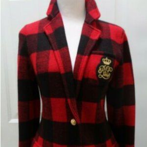Ralph Lauren Buffalo Plaid Sweater Blazer Size S